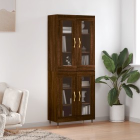 Aparador alto madera contrachapada marrón roble 69,5x34x180 cm de vidaXL, Aparadores - Ref: Foro24-3198264, Precio: 157,12 €,...