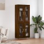 Aparador alto madera contrachapada marrón roble 69,5x34x180 cm de vidaXL, Aparadores - Ref: Foro24-3198264, Precio: 157,12 €,...