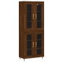 Aparador alto madera contrachapada marrón roble 69,5x34x180 cm de vidaXL, Aparadores - Ref: Foro24-3198264, Precio: 157,12 €,...