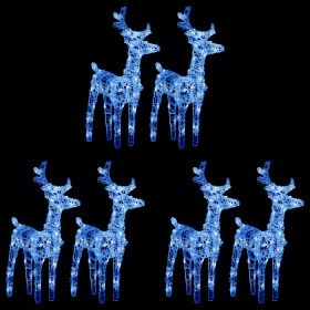 Renos de Navidad 6 unidades 240 LED azul acrílico en Decoración Festiva y Estacional | Comprar online en Foru.es