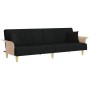 Sofá cama con reposabrazos tela negro de vidaXL, Sofás - Ref: Foro24-351889, Precio: 332,60 €, Descuento: %