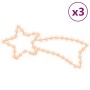 Figuras estrella de Navidad 48 LED 3 uds blanco cálido 65x28 cm en Decoración Festiva y Estacional | Comprar online en Foru.es