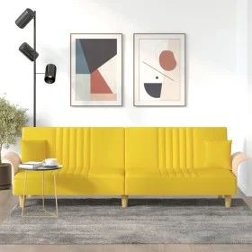 Sofá cama con reposabrazos tela amarillo claro de vidaXL, Sofás - Ref: Foro24-351891, Precio: 255,06 €, Descuento: %