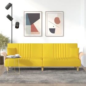 Sofá cama con reposabrazos tela amarillo claro de vidaXL, Sofás - Ref: Foro24-351891, Precio: 258,94 €, Descuento: %