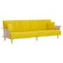 Sofá cama con reposabrazos tela amarillo claro by vidaXL, Sofas - Ref: Foro24-351891, Price: 255,06 €, Discount: %