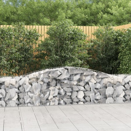 Cesta de gaviones forma arco hierro galvanizado 400x50x60/80 cm en Macetas y jardineras | Comprar online en Foru.es