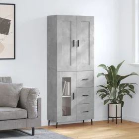 Aparador alto madera contrachapada gris hormigón 69,5x34x180 cm de vidaXL, Aparadores - Ref: Foro24-3199957, Precio: 159,91 €...