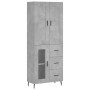 Aparador alto madera contrachapada gris hormigón 69,5x34x180 cm de vidaXL, Aparadores - Ref: Foro24-3199957, Precio: 168,03 €...