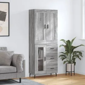 Hohes Sideboard aus sonomagrauem Sperrholz, 69,5 x 34 x 180 cm von vidaXL, Sideboards - Ref: Foro24-3199959, Preis: 163,20 €,...