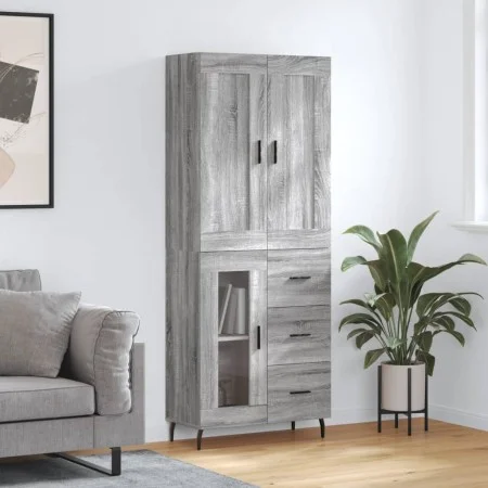High sideboard sonoma gray plywood 69.5x34x180 cm by vidaXL, Sideboards - Ref: Foro24-3199959, Price: 163,20 €, Discount: %