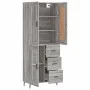 High sideboard sonoma gray plywood 69.5x34x180 cm by vidaXL, Sideboards - Ref: Foro24-3199959, Price: 163,20 €, Discount: %