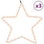 Figuras estrellas Navidad con 48 LED 3 uds blanco cálido 56cm en Decoración Festiva y Estacional | Comprar online en Foru.es
