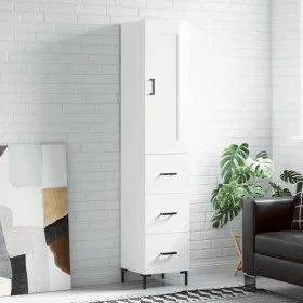 Aparador alto madera contrachapada blanco brillo 34,5x34x180 cm von vidaXL, Sideboards - Ref: Foro24-3200195, Preis: 125,80 €...
