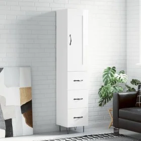Hochglänzendes Sideboard aus weißem Sperrholz, 34,5 x 34 x 180 cm von vidaXL, Sideboards - Ref: Foro24-3200227, Preis: 116,99...