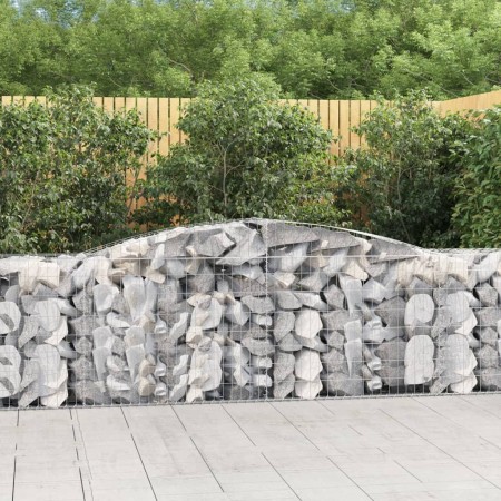 Cesta de gaviones forma arco hierro galvanizado 400x50x80/100cm en Macetas y jardineras | Comprar online en Foru.es