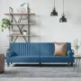 Sofá cama con reposabrazos terciopelo azul de vidaXL, Sofás - Ref: Foro24-351893, Precio: 286,41 €, Descuento: %