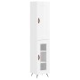 Aparador alto madera contrachapada blanco brillo 34,5x34x180 cm de vidaXL, Aparadores - Ref: Foro24-3200363, Precio: 106,58 €...