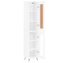 Aparador alto madera contrachapada blanco brillo 34,5x34x180 cm de vidaXL, Aparadores - Ref: Foro24-3200363, Precio: 106,58 €...