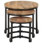 Mesitas auxiliares 3 Piezas madera de mango rugosa de vidaXL, Mesas auxiliares - Ref: Foro24-320686, Precio: 113,81 €, Descue...