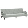 Sofá cama con reposabrazos terciopelo gris claro de vidaXL, Sofás - Ref: Foro24-351894, Precio: 266,24 €, Descuento: %