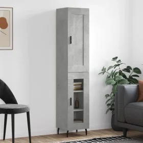 Aparador de madera contrachapada gris hormigón 34,5x34x180 cm de vidaXL, Aparadores - Ref: Foro24-3200405, Precio: 100,02 €, ...