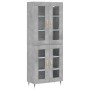 Aparador alto madera contrachapada gris hormigón 69,5x34x180 cm de vidaXL, Aparadores - Ref: Foro24-3198261, Precio: 158,52 €...