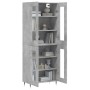 Aparador alto madera contrachapada gris hormigón 69,5x34x180 cm de vidaXL, Aparadores - Ref: Foro24-3198261, Precio: 158,52 €...