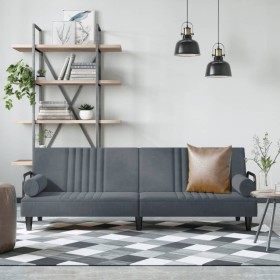 Sofá cama con reposabrazos terciopelo gris oscuro de vidaXL, Sofás - Ref: Foro24-351895, Precio: 311,28 €, Descuento: %