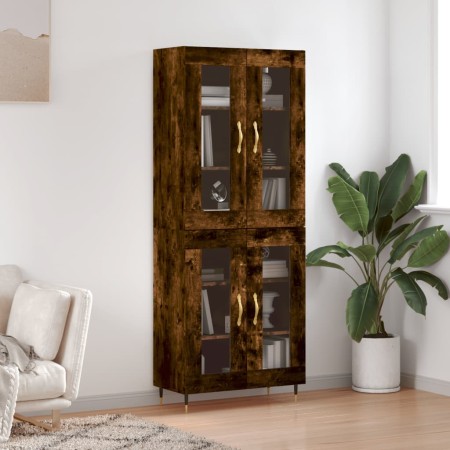 Aparador alto madera contrachapada roble ahumado 69,5x34x180 cm de vidaXL, Aparadores - Ref: Foro24-3198262, Precio: 163,62 €...