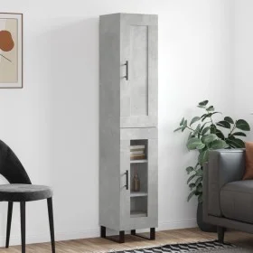 Aparador de madera contrachapada gris hormigón 34,5x34x180 cm de vidaXL, Aparadores - Ref: Foro24-3200413, Precio: 103,06 €, ...