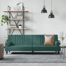 Sofá cama con reposabrazos terciopelo verde oscuro de vidaXL, Sofás - Ref: Foro24-351896, Precio: 273,15 €, Descuento: %