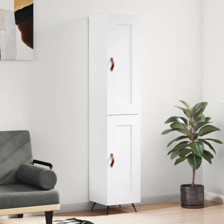 Aparador alto madera contrachapada blanco brillo 34,5x34x180 cm de vidaXL, Aparadores - Ref: Foro24-3200427, Precio: 106,12 €...