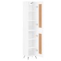 Aparador alto madera contrachapada blanco brillo 34,5x34x180 cm de vidaXL, Aparadores - Ref: Foro24-3200427, Precio: 106,12 €...