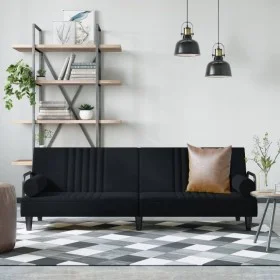 Sofá cama con reposabrazos terciopelo negro de vidaXL, Sofás - Ref: Foro24-351898, Precio: 277,43 €, Descuento: %