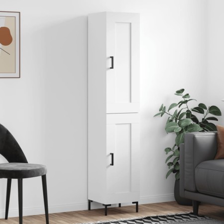 Aparador alto madera contrachapada blanco brillo 34,5x34x180 cm de vidaXL, Aparadores - Ref: Foro24-3200451, Precio: 111,37 €...