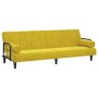 Sofá cama con reposabrazos terciopelo amarillo de vidaXL, Sofás - Ref: Foro24-351899, Precio: 249,03 €, Descuento: %