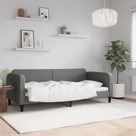 Sofá cama tela gris oscuro 90x200 cm de vidaXL, Camas y somieres - Ref: Foro24-354034, Precio: 184,21 €, Descuento: %