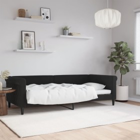 Sofá cama terciopelo negro 90x200 cm de vidaXL, Camas y somieres - Ref: Foro24-354248, Precio: 189,72 €, Descuento: %