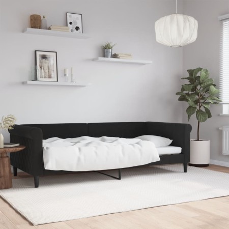 Sofá cama terciopelo negro 90x200 cm de vidaXL, Camas y somieres - Ref: Foro24-354248, Precio: 189,72 €, Descuento: %