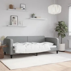 Sofá cama tela gris claro 90x200 cm de vidaXL, Camas y somieres - Ref: Foro24-354033, Precio: 184,17 €, Descuento: %