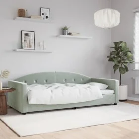 Sofá cama terciopelo gris claro 90x200 cm de vidaXL, Camas y somieres - Ref: Foro24-354136, Precio: 187,10 €, Descuento: %