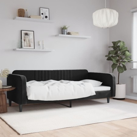 Sofá cama terciopelo negro 90x200 cm de vidaXL, Camas y somieres - Ref: Foro24-354090, Precio: 185,18 €, Descuento: %