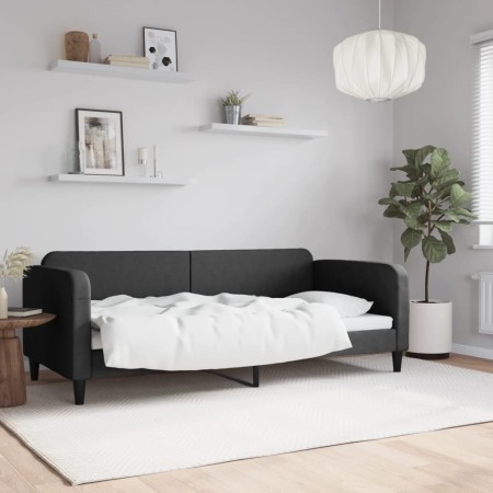 Sofá cama tela negro 90x200 cm de vidaXL, Camas y somieres - Ref: Foro24-354035, Precio: 186,58 €, Descuento: %