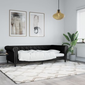 Sofá cama cuero sintético negro 80x200 cm de vidaXL, Camas y somieres - Ref: Foro24-354222, Precio: 208,65 €, Descuento: %