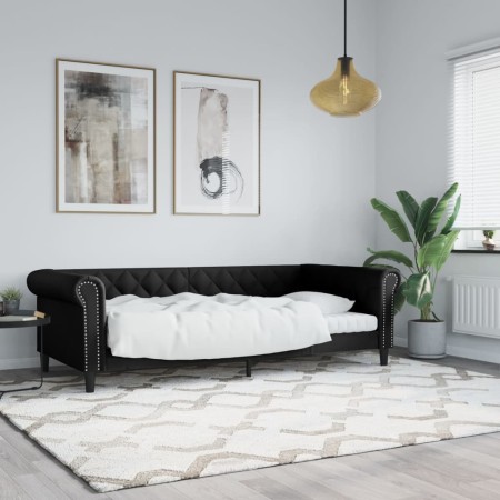 Sofá cama cuero sintético negro 80x200 cm de vidaXL, Camas y somieres - Ref: Foro24-354222, Precio: 208,65 €, Descuento: %