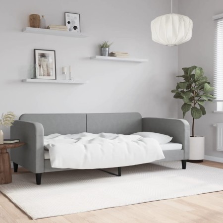 Sofá cama tela gris claro 100x200 cm de vidaXL, Camas y somieres - Ref: Foro24-354038, Precio: 197,44 €, Descuento: %