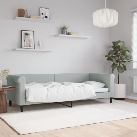 Sofá cama terciopelo gris claro 80x200 cm de vidaXL, Camas y somieres - Ref: Foro24-354237, Precio: 186,90 €, Descuento: %