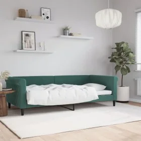 Dark green velvet sofa bed 90x200 cm by vidaXL, Beds and slatted bases - Ref: Foro24-354246, Price: 186,19 €, Discount: %