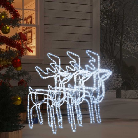 Figura de reno Navidad 3 unidades blanco frío 76x42x87 cm en Decoración Festiva y Estacional | Comprar online en Foru.es