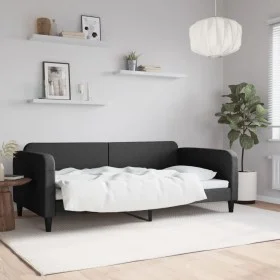Sofá cama tela negro 100x200 cm de vidaXL, Camas y somieres - Ref: Foro24-354040, Precio: 192,51 €, Descuento: %
